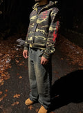 CAMO FLAME CROPPED HOODIE